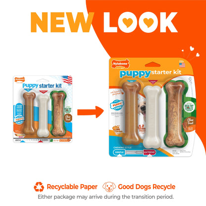 Ultimate Puppy Starter Kit: 3 Chew Toys with Delicious Chicken & Bacon Treats for Small Dogs