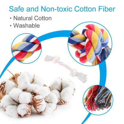 Ultimate 8-Pack Dog Chew Toys for Aggressive Chewers - Tough, Washable Rope Toys for Puppies and Small to Medium Dogs