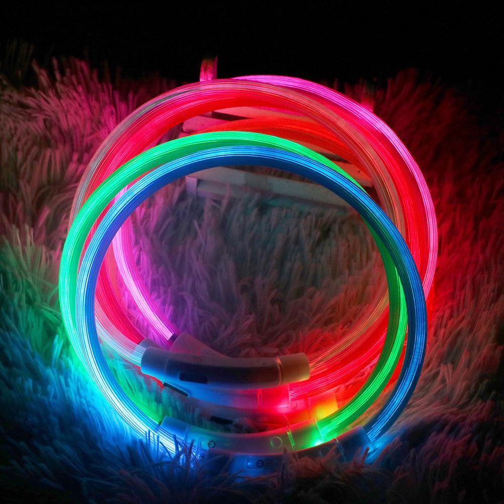 Usb Rechargeable Glow-In-The-Dark Pet Collar With Three Flashing Modes-2